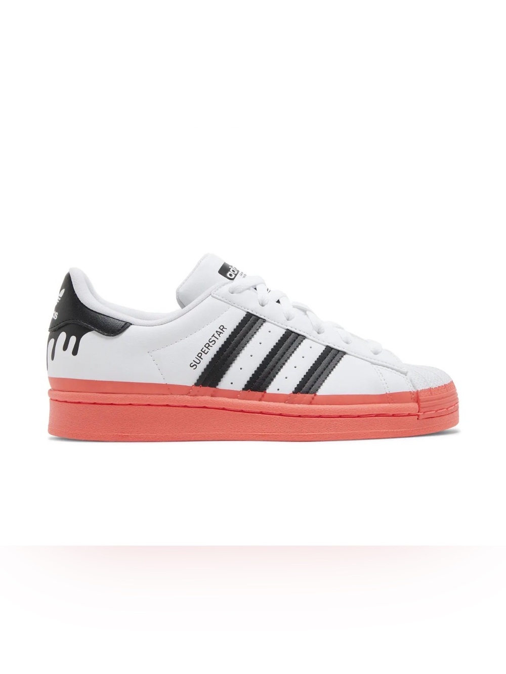 adidas Superstar Big Kid 'Paint Drip - White Turbo' Youth size 4.5 NWT